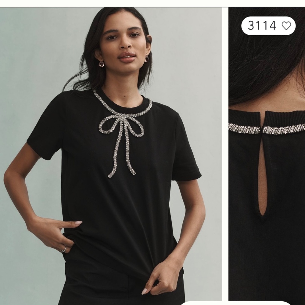 Maeve rhinestone holiday tee
